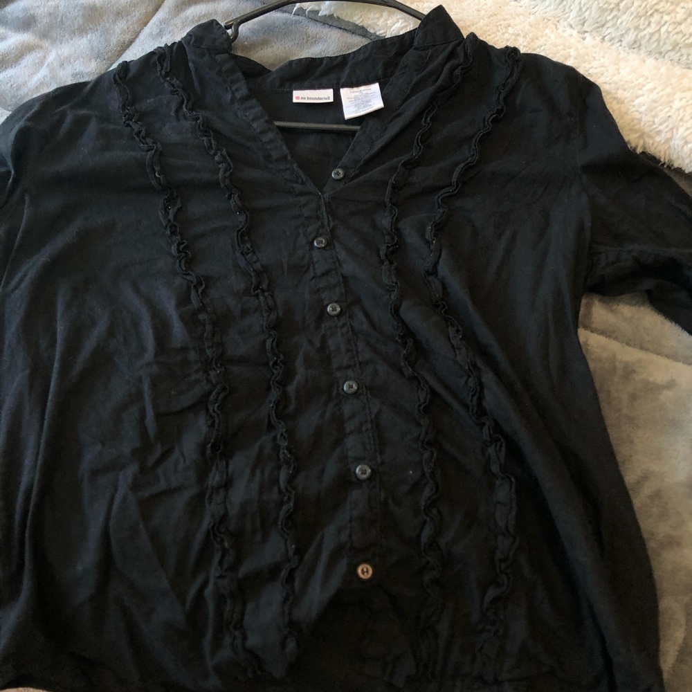 mid long sleeve black top